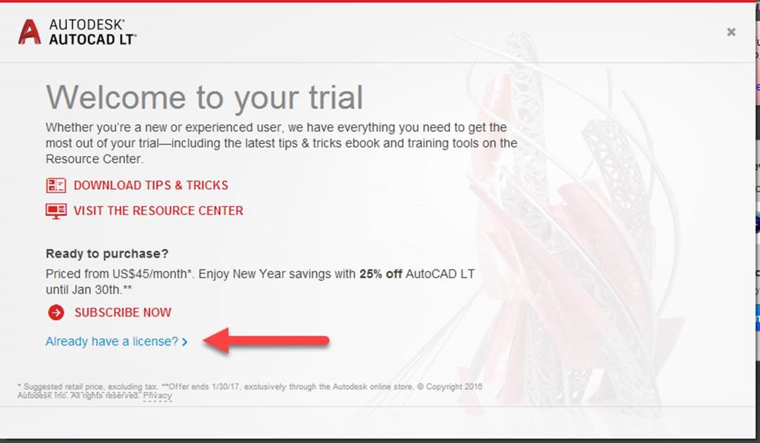 Upgrade an Autodesk trial