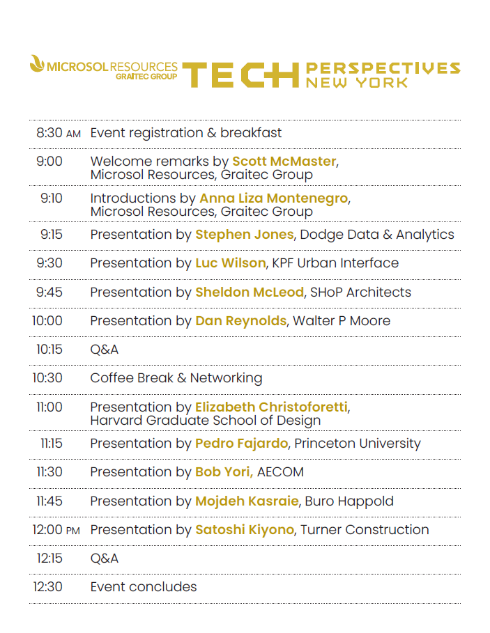 TECH Perspectives NY 2025 Agenda